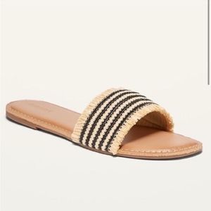 Raffia Striped Sandals